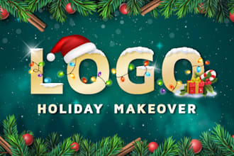 design a festive christmas logo or holiday banner makeover
