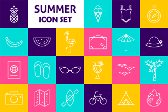 design unique, simple and modern custom icons set