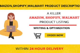write engaging product descriptions for amazon, walmart and shopify