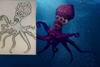turn your drawing to 3d illustration