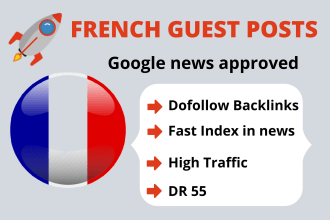 provide high da french backlinks, french google news sites