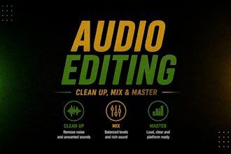 remove background noise, clean up, mix and master your audio