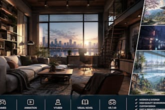 create cinematic 3d backgrounds for streaming