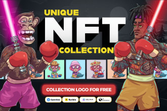 design and generate unique 100, 1k, 10k nft art character collection