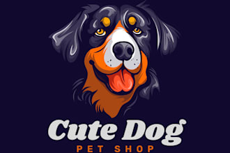 design a clean, creative, and cute logo for pets, animals, kids, shops