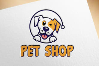 design pet shop, cat, dog custom logo for your website, business