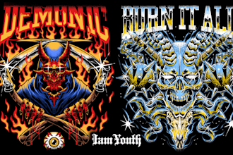 draw vintage clothing skull, alien, anything for tshirt design