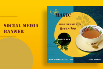 design stylish food posters, social banners,social media posts,website design
