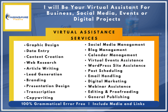 be your virtual assistant for business, social media, events or digital projects