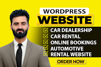 create car dealership and rental bookings wordpress website
