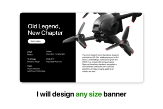 design engaging any size web banner for ads, shopify, email