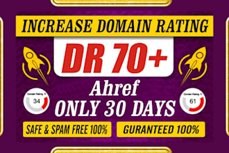 your websites ahrefs dr up to 70 with white hat seo