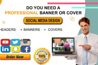 design facebook cover linkedin,twitter, youtube banner or social media header