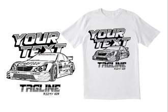 drawing automotive, vechile, jdm car illustration for tshirt