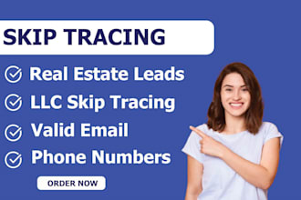 provide skip tracing for real estate business