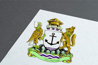 professional creative fox cost of arms family crest logo