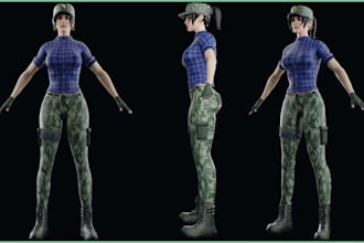 model  character in blender for unity nft games and animation
