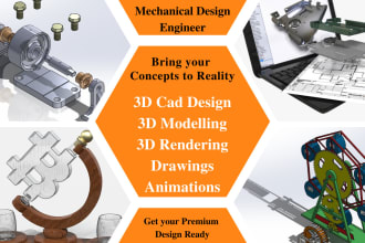 do 3d cad design product design and 3d rendering