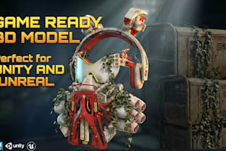 create game ready low poly 3d props and weapons