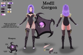 make your oc character sheet with full color palette