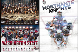 design an outstanding team, group sport flyer, or banner