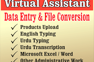 be virtual assistant for data entry, administrative work