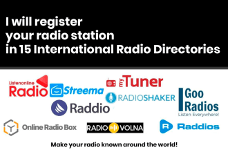 register your radio station in 15 radio directories