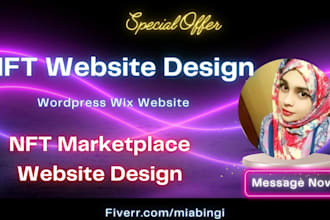 build nft marketplace website or wordpress website design