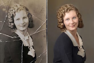 restore old photo professionally and colorize in 24 hour