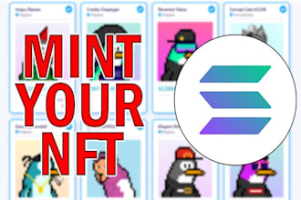 build nft mint engine website and blockchain on solana network