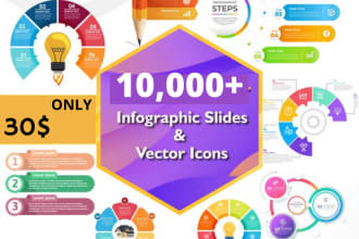 provide you 10k infographic design bundle for business presentations
