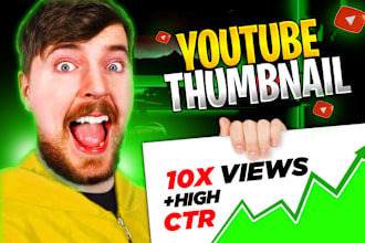 design attractive clickbait eye catchy  youtube thumbnail