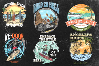 draw vintage handdraw illustration for your brand