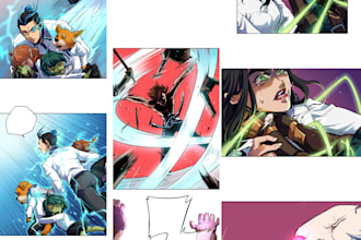 draw professional webtoon episodes with high quality and teamwork
