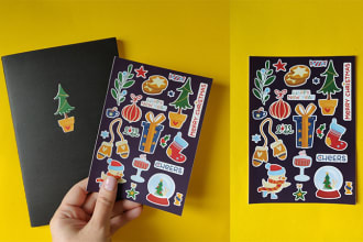 design custom cartoon stickers for your brand, planner or product