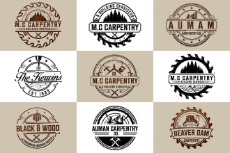 make design wood, carpentry, and woodworking logo