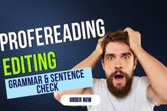 edit for grammar, spelling, format, and punctuation check within 24 hours