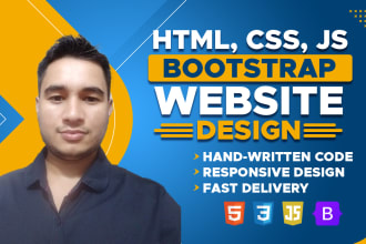 develop website in bootstrap, html css, xd to html