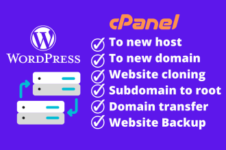 backup, transfer, move, migrate wordpress website to new host or domain quickly