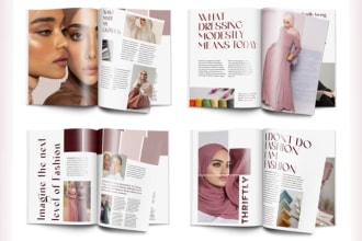 design fashion magazine layout, cover, editorial, product catalog, cbd lookbook