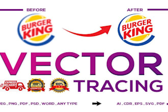 perfectly trace logo or image in vector