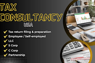 prepare and e file USA tax return for personal, corp and llc