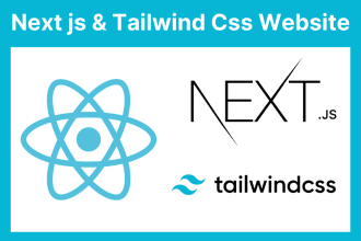 build react js next js website with tailwind css
