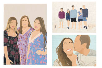 draw a minimalist textured flat cartoon ilustration for your family