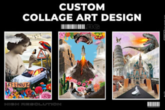 design surreal collage art for you