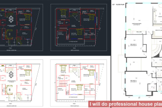 create house plan, elevation, floor plan in autocad