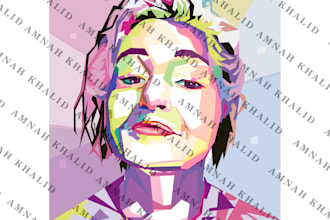 illustrate your portraits in wpap pop art style