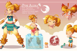 do character design, turnaround sheet, fantasy rpg