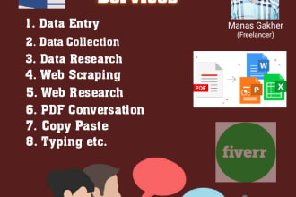 do data entry, web scraping, data collection, etc