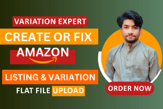 fix or create amazon product listing or parent child variation listing